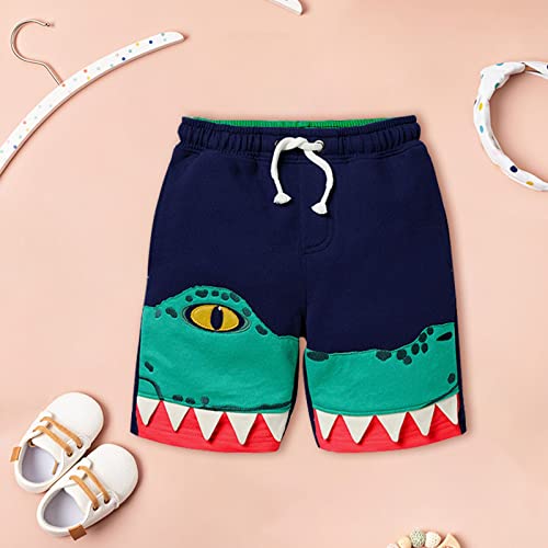 2023 The Children Cartoon Pattern Cotton Summer Autumn Short Pants Pants Clothes Daily Or (Dark Blue, 4-5Years)2