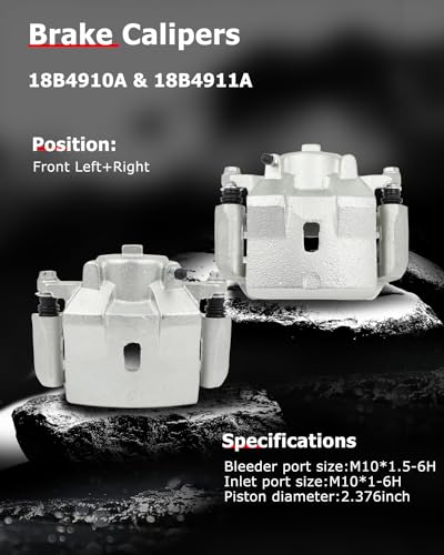 Image of cciyu 18B4910A 18B4911A Front Left & Right Brake Calipers With Bracket For Chevy For Malibu,For Pontiac For G6 /For Solstice,For Saturn For Aura /For Sky