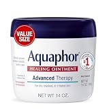 Aquaphor Healing Ointment, Advanced Therapy Skin Protectant, Multi-Purpose Ointment and Body Moisturizer, For Dry, Cracked Skin, Minor Cuts and Burns, 14 OZ Value Size Jar