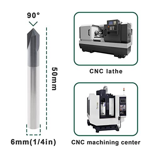 Emagtech BO5_EMT_79 3 Flutes 90 Degree Chamfer End Mill 90 Degree Carbide V Bits Accessories thumb #2