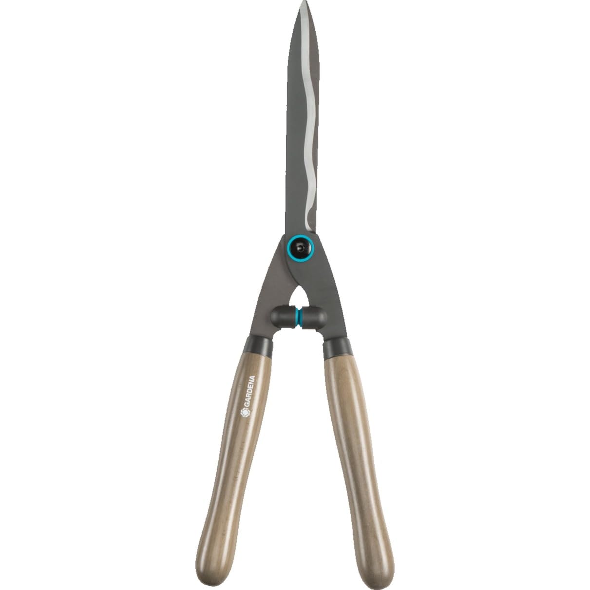 Gardena nożyce do żywopłotu NatureCut: wytrzymałe nożyce ogrodowe do cięcia żywopłotów i grubszych gałązek, 23 cm, ostrza z powłoką antyadhezyjną, ergonomiczne uchwyty drewniane (12300-20)