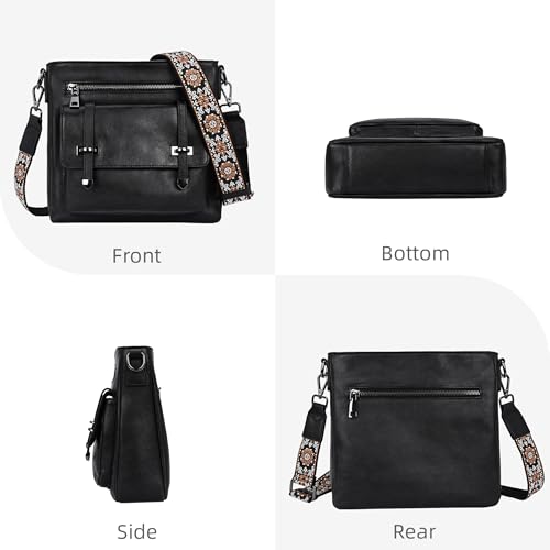 Image of Iswee Soft Leather Crossbody Bags for Women Shoulder Handbags Multi Pockets