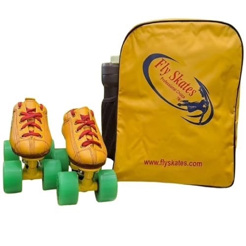 Professional Quad Roller Skates with Portable Carry Bag – Durable Outdoor & Indoor Skating Shoes with Smooth PU Wheels, Comfortable High-Top Skating Boots for Skating Enthusiasts (Yellow, 9, UK-3)-image-40