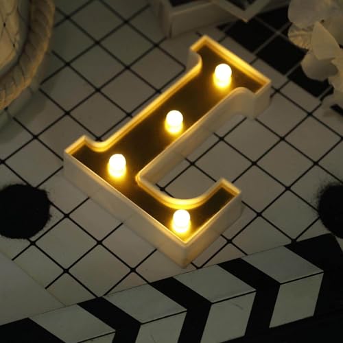Image of Efavormart 6 inch Gold Marquee Letter L, Mirror Front Warm White LED Light Up 3D Sign, Battery Operated 72H Glow for Wedding Party & Wall Decor