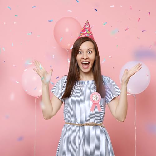 Image of Finally 21 Tinplate Badge, Happy 21st Birthday Button, Rose Gold Crown Badge Pin for Women, Diamond Brooch Buttons for Twenty One Birthday Party