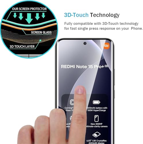 Image of FabekeeAdvanced HD+ UV Tempered Glass Screen Protector For Redmi Note 15 Pro Plus 5G (6.83 Inch, Pack of 1) Full Adhesive UV Curved Screen Guard, Case Friendly with installation kit & Guide