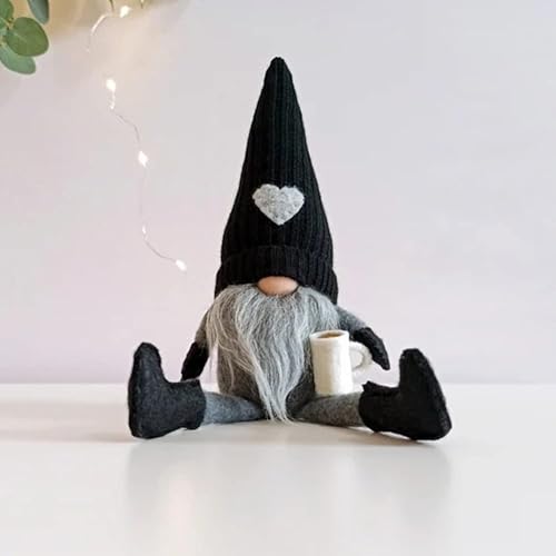 Miniatura 4 de 2 gnomos de café decoración de accesorios de barra de café hechos a mano gnomos suecos Tomte regalos de granja figura escandinava para decoración