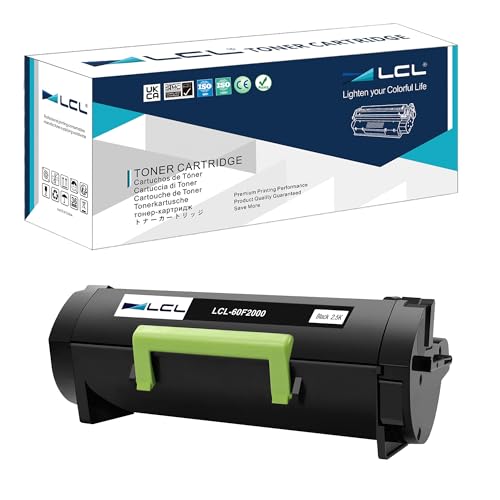LCL Cartucho de Tóner Compatible 60F2000 60F000G 600G 602 (1Negro) Reemplazo para Lexmark MX310dn Lexmark MX410de Lexmark MX510de MX511dte MX511dhe MX511de Lexmark MX610dw MX611de MX611dhe MX611dte
