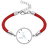 Pulsera de cuerda roja hecha a mano con signo del zodiaco de la suerte de Tauro