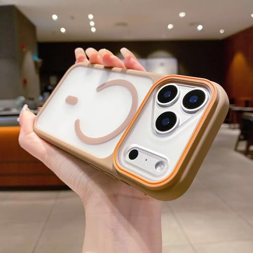 Image of AIBEX Magnetic Compatible Shockproof Case for iPhone 17 Pro - Slim Protective Back Cover with Camera Lens Protection, Strong Magnetic Support, Anti-Slip Grip, Military Grade Drop Protection (Brown)