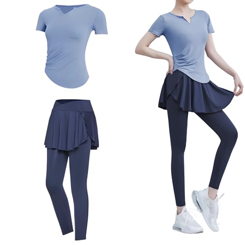 Tenue active 2 pièces pour femme avec ensemble legging taille haute et haut col en V taille XXL