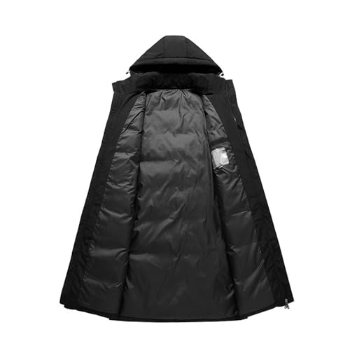 Men's Extra Long Parka Winter Coats Solid Hooded Puffer Jacket Heavy Warm Water-resistant Outerwear for Cold Weather2