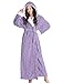 LOCIIXAT Womens Winter Soft Fuzzy Housecoat Sherpa Plush Fleece Robe with Hood, Violet M