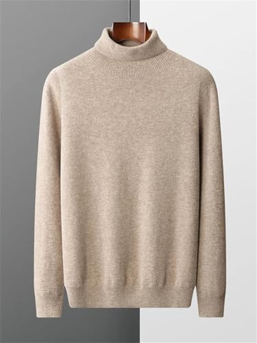 Men's Solid Merino Wool Turtleneck Pullover Sweater Thick Warm Jumpers Soft Casual Knitwear Basic Tops2