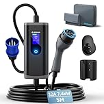 bokman Carregador de carro elétrico 7,4 kW, 5 metros / 6-32A / monofásico / IP65 impermeável/CEE, tipo 2 de carregamento para veículos elétricos com cabo