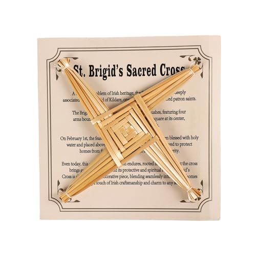 Brilucky Traditional St. Brigids Wall Cross Celtic Cross Imbolc Decor Irish Blessing Wall Decor 8 Inch