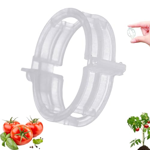 Smilamo Secured Plastic Plant Clip - 100pcs Plastic Trellis Plant Support Clips, Garden Clips For Climbing Plants, Garden Clips To Grow Upright Makes Plants Healthier (50, Blanco)
