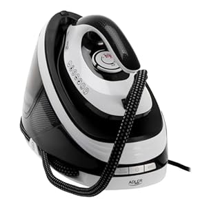 ADLER EUROPE Dampfbügelstation AD 5048, 8 bar druck, 3100W leistung, 600g/min dampfstoß, keramiksohle, abnehmbarer 1.5l wassertank, eco-funktion, weiß-grau