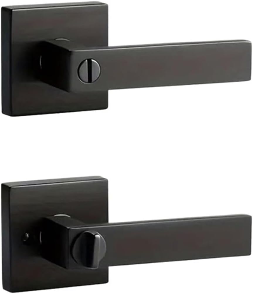 A38M Door Lever, Keyless Interior Door Knobs, Privacy Door Lever Locksets for Bedroom Bathroom, Modern Door Handles
