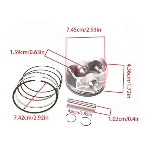 Kit segments piston 65 75mm moto 250cc pour CRF70F - 4