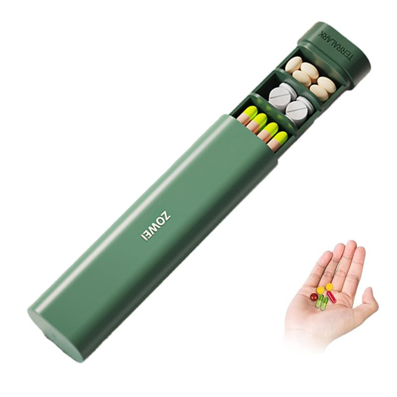 Weekly Pill Box Organiser Portable Tablet Box 7 Day Large Capacity Pill Box Ideal for Storing Medication During Travel or at Home (Green)