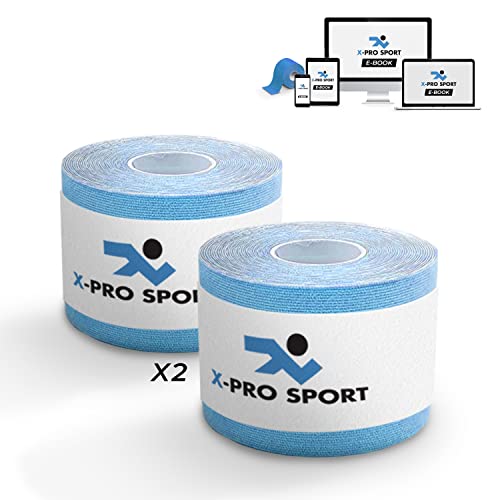 Kinesiological Tape 5m x 5cm, X-PRO Sport Kinesio Tape with e-Book with Application Examples, Muscle Patch