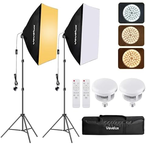Vevelux 3000K-6600K Dimmable Softbox Kit Cover