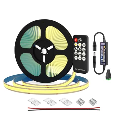 Tira Led COB 16.4ft Blanco cálido 3000K IP65 con Control Remoto miniatura 1