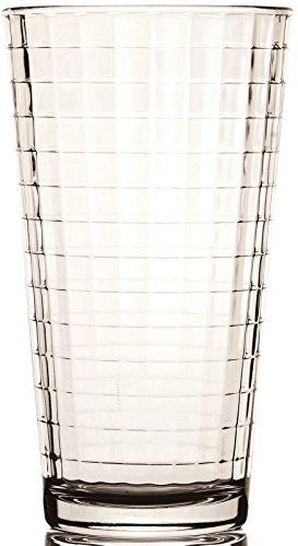 Circleware Matrix Heavy Base Highball Tumbler Drinking Glasses, 4-Piece Set, Home Party Entertainment Beverage Glassware Ice Tea Cups for Water, Juice, Milk, Beer, 15.75 Ounce, Windowpane