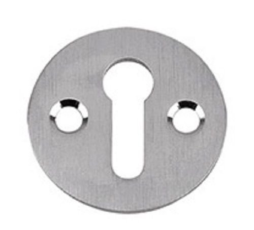 Carlisle Brass Victorian Standard Profile Keyhole OPEN Lock Cover Plate Escutcheon 32mm + Screws (Satin Chrome)