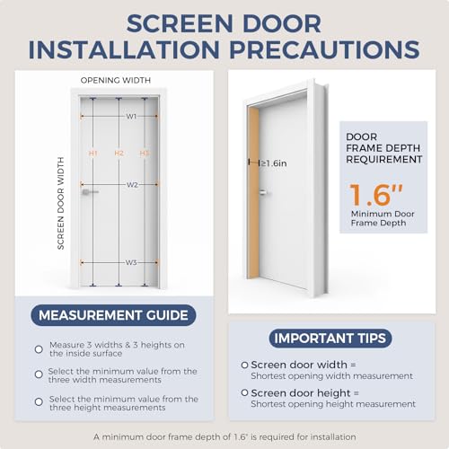 FIFIFO Retractable Screen Door 38" x 80"，Adjustable Patio Screen Door Kit，Width Adjustable，White Aluminum Frame & Black Mesh，Suitable for Front Door, Rear Door,Bedroom by FIFIFO - Image 2