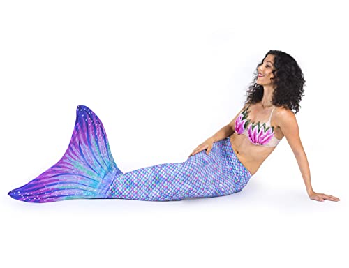 Mermaid Costume with Monofin (Auroro Borealis Pink with Lavendar Monofin, 1. M) - Thumbnail 6