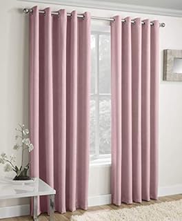Enhanced Living - Vogue Blush/Pink , Eyelet Curtain, Dimout, Thermal, Blockout Curtain (Width - 66" (168cm) x Drop - 72" (183cm))