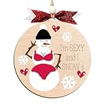Funny Holiday Ornament 2025 – Wooden Christmas Tree Decoration for Adults - Exchange Funny Ornaments for Adults - Naughty Ugly Christmas Tree Hanging - Unique Christmas Ornaments