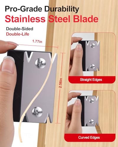 2PCS Edge Banding Trimmer, 3-in-1 Edge Banding Cutter with Sharp Stainless Steel Blades and Grip, Hand Planes Woodworking Trimmer Tools for Wood Veneer DIY PVC ABS on Straight Curved Chamfered Edges - image 7