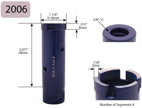 Sniper 1-1/4" Inch Dry or Wet Diamond Granite Concrete Core Drill Bits Hole Saws