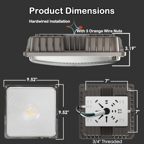 JC-LGL LED Canopy Lights, 60W, 8400LM, 5000K, 0-10V Dimmable by JC-LGL - Used condition - Image 5