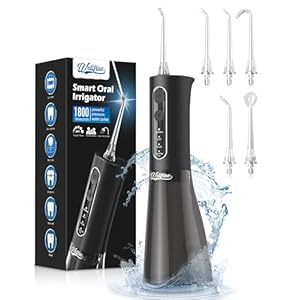 Water Dental Fosser Teeth Pick – 4 Modes Cordless Oral Irrigator 300ML Portable and Rechargeable IPX7 Waterproof Powerful Battery Life Water Dental Piks for Cleaning for Home Travel