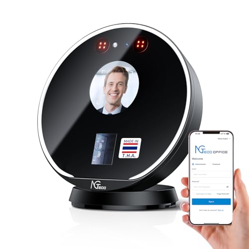 NGTeco Time Clock Cloud-Based, Face+Fingerprint+Card Attendance Time Clocks for Employees Small Business, 2.4G WiFi Remote Control Clock in Machine with Software&App, IC Cards, No Monthly Fee by NGTeco - Used condition - US$87.54