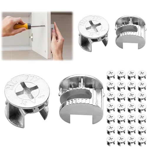 36 Pcs Cam Lock Nuts, Furniture Connecter Cam Lock Fittings, 15mm X 10.5mm Cam Lock Nuts for Cabinet, Drawer, Wardrobe, Dresser, Furniture Panel Connecting Hardware