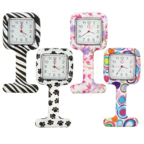 Reloj de enfermera con clip de silicona colgante portátil para personal médico