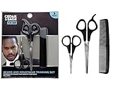 Cedar & Sage Cedar & Sage Beard and Moustache Trimming Set for Men, Includes 3 Pieces, 1 X Moustache Scissors, 1 X Trimming Shears, 1 X Comb, 1 Count