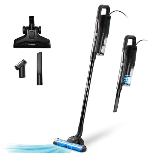 Grunkel Aspiradora Escoba Vertical con Cable ASP con Filtro HEPA Lavable, 600W de Potencia y 16.000Pa de Capacidad de aspiración. Incluye Accesorios. 5,5m de Cable y deposito (Roller 600W)