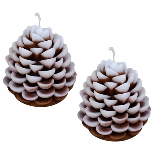 2 Pcs Christmas Scented Candle Pine Cone Shaped Decorative Aromatherapy Candles for Christmas Party Home Winter Decoration