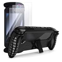 JANLOVE Silicone Case & 3 Pack Screen Protector Compatible with ASUS ROG Xbox Ally X (2025), Anti-Drop, Anti-Scratch, Shockproof, for Players(Black)