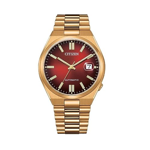 Citizen Montre Automatique NJ0153-82X Cadran Rouge Bracelet Acier Inoxydable