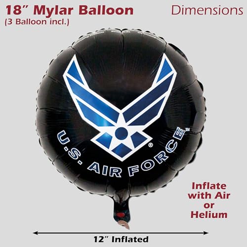 U.S. Air Force Balloons-3 Pack-18 Inch Mylar-Crest Party Decor-Havercamp by Havercamp - Used condition - Image 2