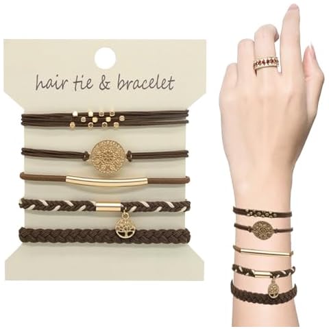 Boho Hair Tie Bracelet Set for All Cover