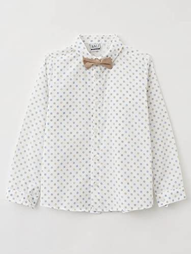 Mili Boys' 4-Piece Set With Dress Shirt, Tie, Vest, And Pants - Parent (As1, Age, 2_Years, Beige) #TOP7