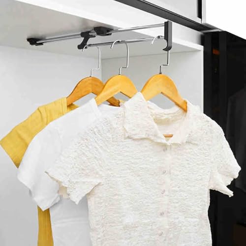 Riel de ropa de extracción de 45cm para armario extensible resistente 7